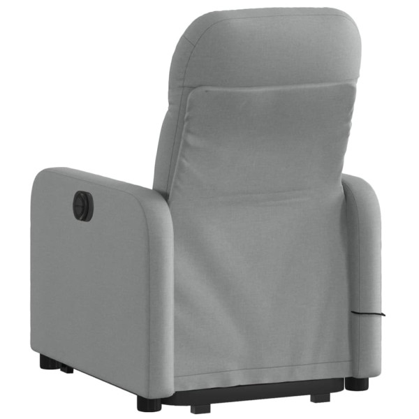 Sillón de masaje eléctrico reclinable elevable tela gris claro M 4