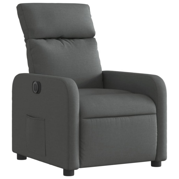 Sillón reclinable eléctrico de tela gris oscuro M 3