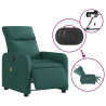 Sillón reclinable de masaje eléctrico tela verde oscuro 5