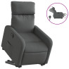 Sillón eléctrico reclinable elevable de tela gris oscuro 2
