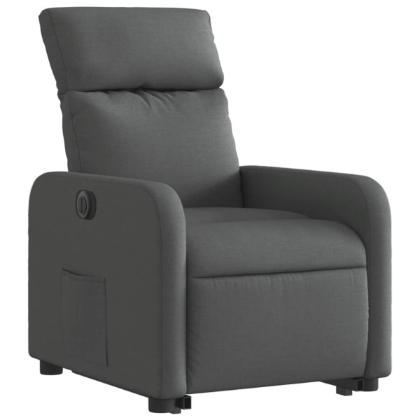 Sillón eléctrico reclinable elevable de tela gris oscuro M 3