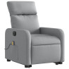 Sillón de masaje eléctrico reclinable elevable tela gris claro 3