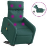 Sillón masaje eléctrico reclinable elevable tela verde oscuro 2