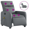 Sillón de masaje reclinable eléctrico cuero sintético gris 2