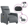Sillón de masaje reclinable eléctrico cuero sintético gris 5