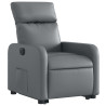 Sillón reclinable elevable eléctrico de cuero sintético gris 3