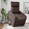 Sillón de masaje elevable eléctrico cuero sintético marrón 1