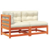 Sofá de jardín de 2 plazas con cojines madera maciza de pino 2
