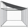 Jaula para cão com telhado/porta 8x2x2 m aço galvanizado cinza 5