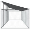 Jaula de perros techo y puerta acero galvanizado gris 12x2x2 m 5