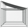 Jaula para cão com telhado/portas 6x2x2 m aço galvanizado cinza 5