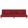 Sofá cama de 2 plazas con dos almohadas terciopelo rojo tinto 5
