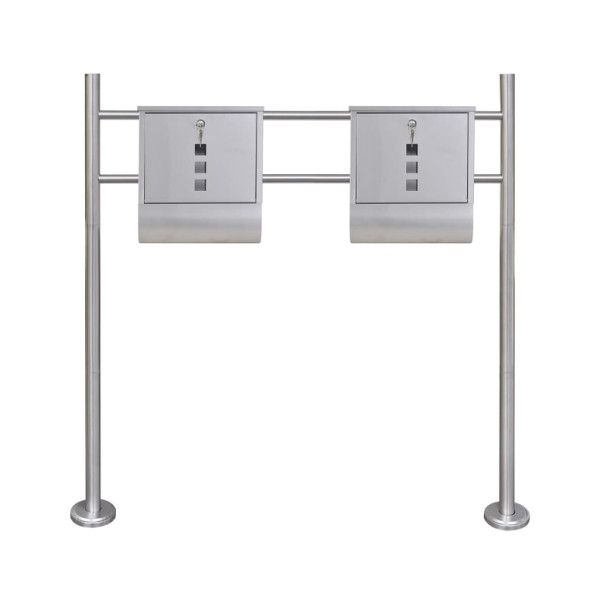 2 buzones con soporte de acero inoxidable M 2