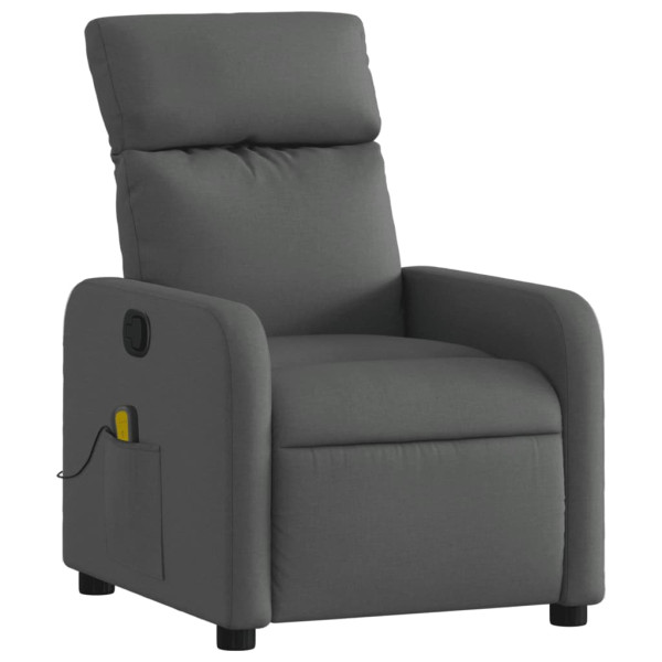 Sillón de masaje reclinable de tela gris oscuro M 3