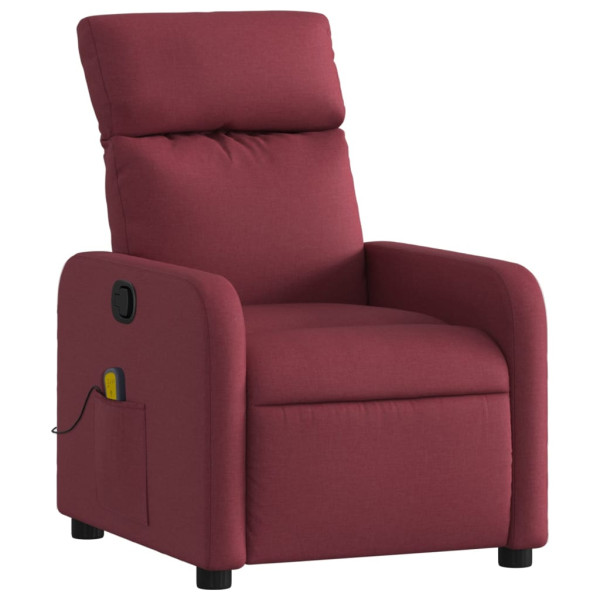 Poltrona de massagens reclinável tecido vermelho tinto M 3