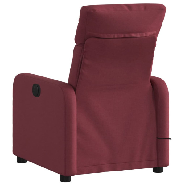 Poltrona de massagens reclinável tecido vermelho tinto M 4
