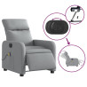 Sillón reclinable de masaje eléctrico tela gris claro 4