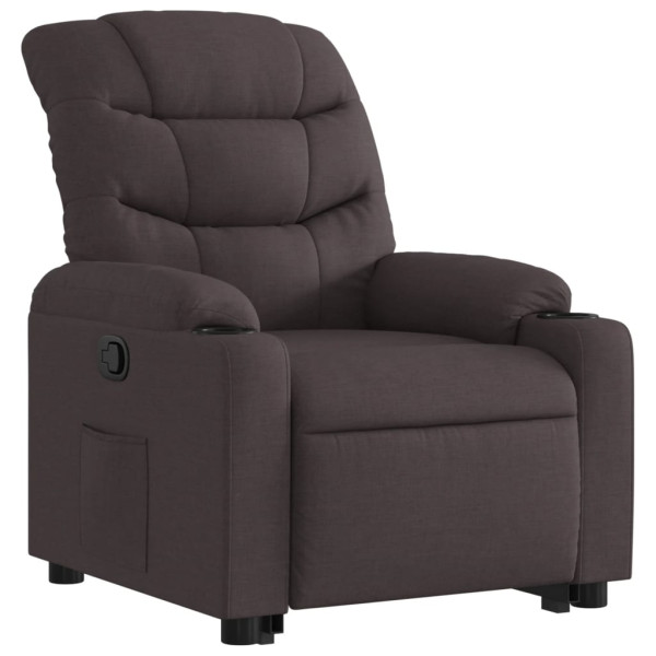 Sillón reclinable elevable tela marrón oscuro M 3