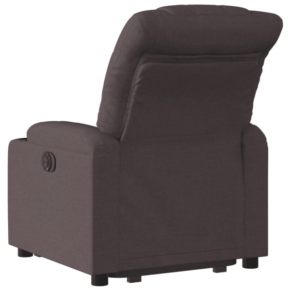 Sillón reclinable elevable tela marrón oscuro M 4