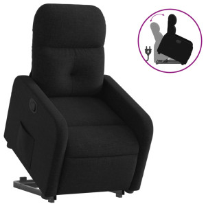 Sillón reclinable elevable tela negro H