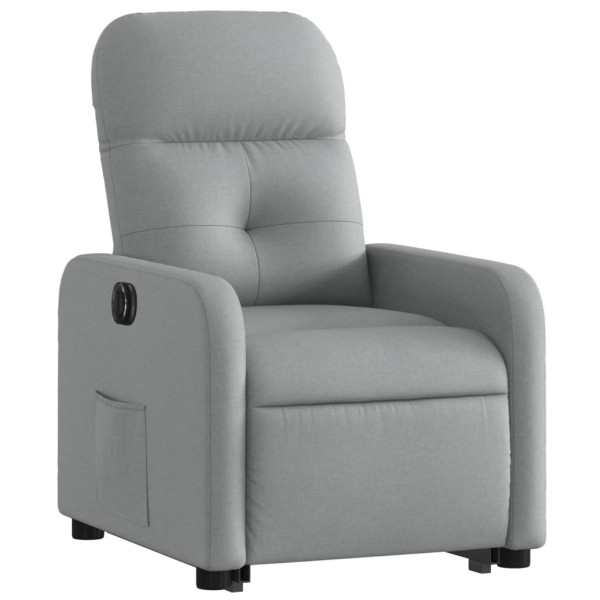 Sillón eléctrico reclinable elevable de tela gris claro M 3