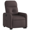 Sillón eléctrico reclinable elevable de tela marrón oscuro 3