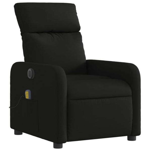 Sillón reclinable de masaje eléctrico tela negro M 3