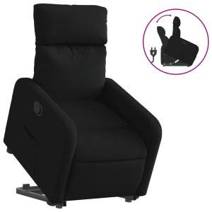 Sillón reclinable elevable tela negro H