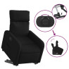 Sillón reclinable elevable tela negro 5