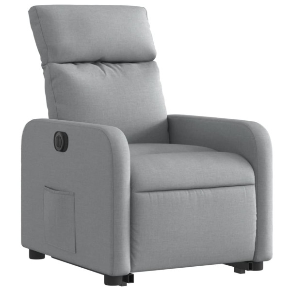 Sillón eléctrico reclinable elevable de tela gris claro M 3