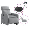 Sillón eléctrico reclinable elevable de tela gris claro 5