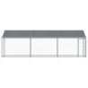 Jaula para cão com telhado/porta 6x2x2 m aço galvanizado cinza 4