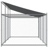 Jaula para cão com telhado/porta 6x2x2 m aço galvanizado cinza 5