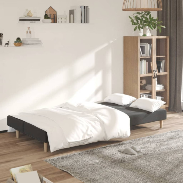 Sofá-cama de 2 lugares tecido cinzento-escuro M 3