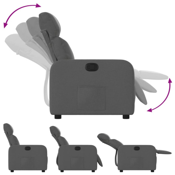 Poltrona reclinável tecido cinzento-escuro M 4