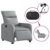 Sillón reclinable eléctrico tela gris claro 5