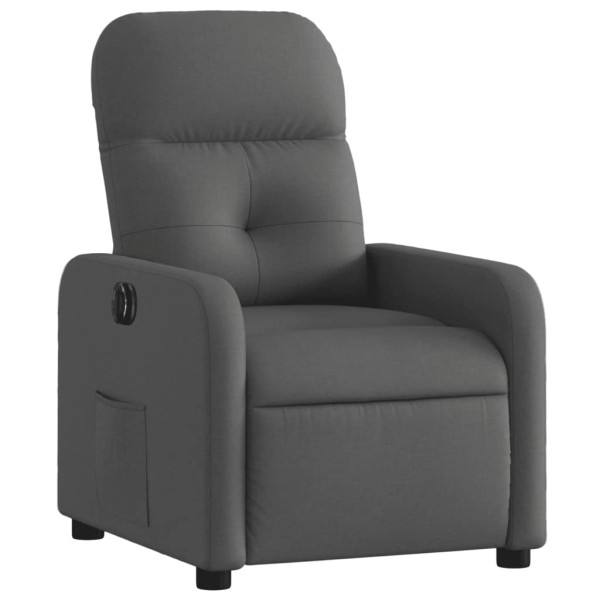 Sillón reclinable eléctrico de tela gris oscuro M 3