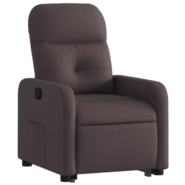 Sillón reclinable elevable tela marrón oscuro M 3