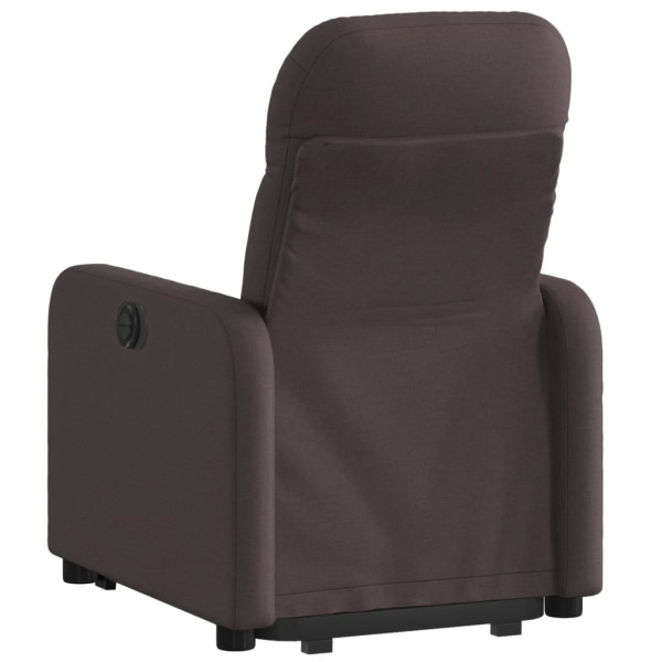 Sillón reclinable elevable tela marrón oscuro M 4