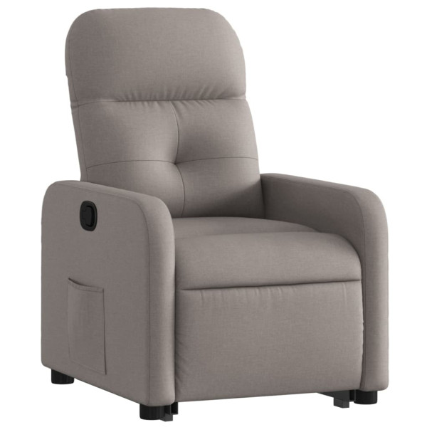 Sillón reclinable elevable tela gris taupe M 3