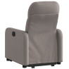 Sillón reclinable elevable tela gris taupe 4