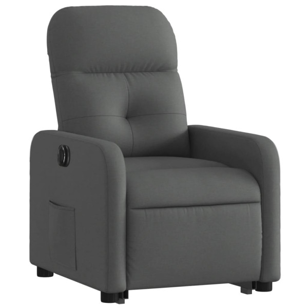 Sillón eléctrico reclinable elevable de tela gris oscuro M 3