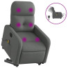 Sillón de masaje eléctrico reclinable elevable tela gris oscuro 2