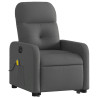 Sillón de masaje eléctrico reclinable elevable tela gris oscuro 3