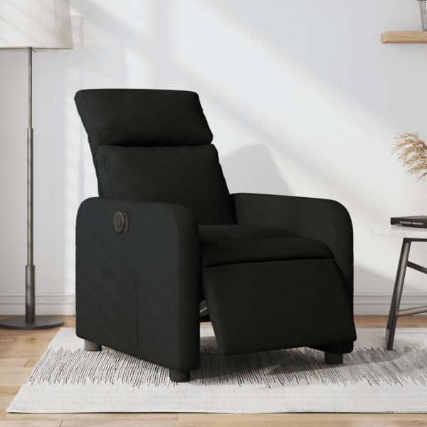 Sillón reclinable eléctrico de tela negro D