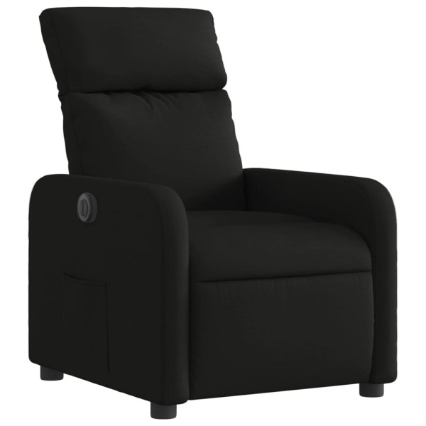 Sillón reclinable eléctrico de tela negro M 3