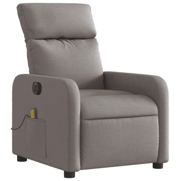 Sillón reclinable de masaje eléctrico tela gris taupe M 3