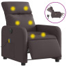 Sillón reclinable de masaje eléctrico tela marrón oscuro 2