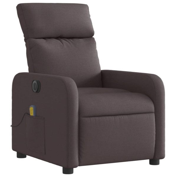 Sillón reclinable de masaje eléctrico tela marrón oscuro M 3