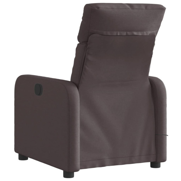 Sillón reclinable de masaje eléctrico tela marrón oscuro M 4